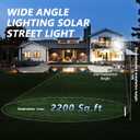 Solar Street Lights Outdoor Waterproof, LED Dusk to Dawn Solar Light, Flood Lights with Motion Sensor and Remote Control, for Exterior Wall, Patio, Yard, Deck, Garden,Parking Lot Lights(2-Pack)
