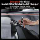 YONZEE Magnetic Phone Mount Compatible with 2025-2026 Model Y Juniper and 2024-2026 Tesla Model 3 Highland, Dashboard Ball Joint Base, Strong Magnetic Ring, 360 Rotation