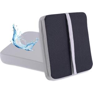 Bar Stool Cushions 14x16 inch, Non-Slip Dining Chair Cushion with Straps, Waterproof Seat Pad for Indoor Outdoor Metal Wooden ChairSet of 2, Grey