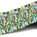 IVN Wallpaper Border Peel and Stick Wall Decorative Abstract Mosaic Print Trim Self Adhesive Border for Walls Mirror Frame Accent Strip for Bedroom Kitchen LivingRoom 4x196 Inch