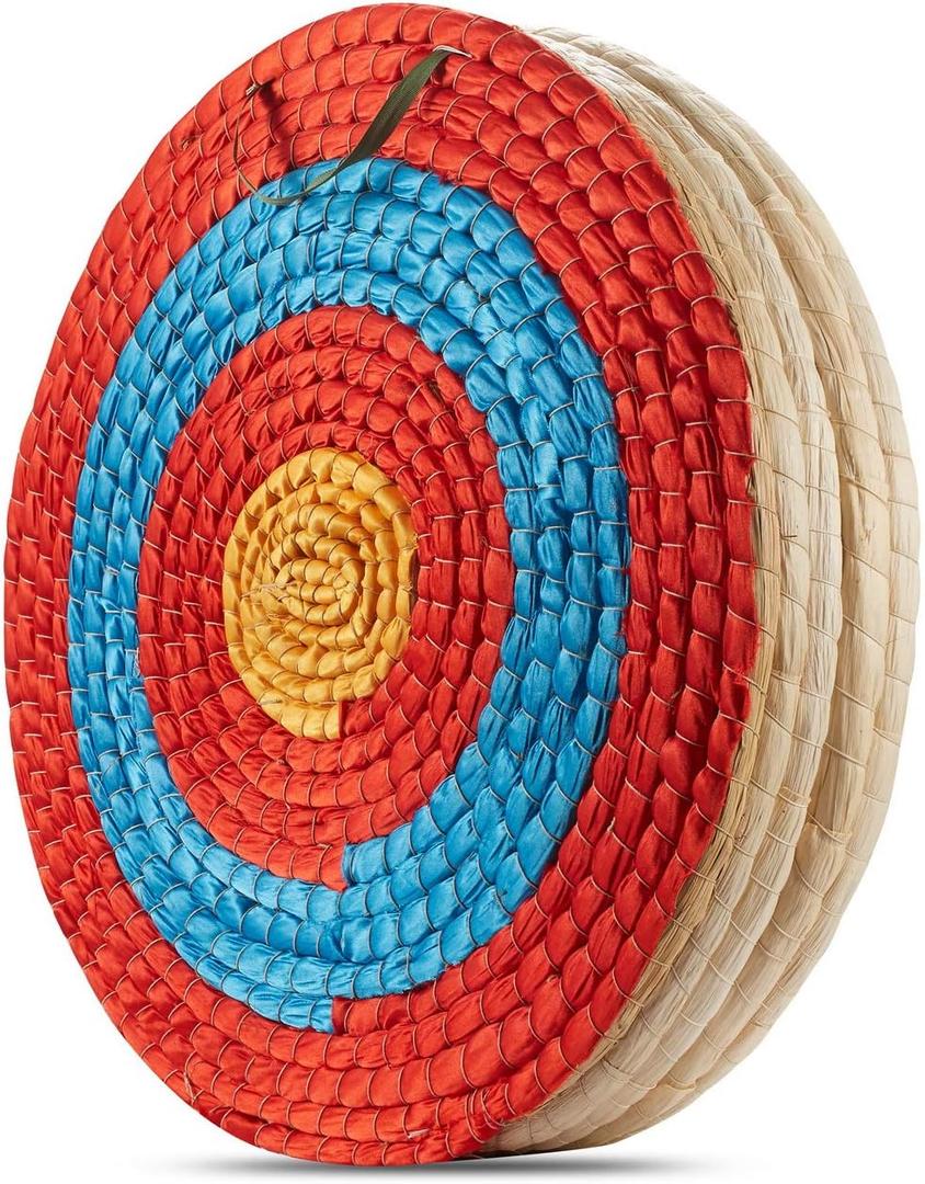 Traditional Hand-Made Straw Archery Target,Arrow Target for Recurve Bow Longbow or Compound Bow, 20" x 20" x 3.9"