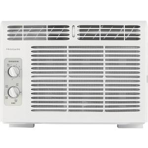 Frigidaire 5,000 BTU Window-Mounted Air Conditioner, Cools Up to 150 Sq. Ft., Quiet Operation, Effortless Temperature Control, 2 Fan Speeds, Auto Restart, White