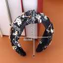 CIEHER Halloween Headbands for Women Girls - Wide Pumpkin Pattern Bow Hair Band Accessories - Black