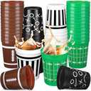 Tioncy 11 Pack Football Plastic Cups 16 oz Football Theme Reusable Cups 4 Designs Plastic Drinking Glass Bulk Assorted Sports Rugby Party Supply Drinkware for Coffee Beer Cream Snacks