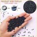 2 x 2000pcs Glass Seed Beads Bulk,4mm 6/0 Craft Seed Beads Small Pony Beads for DIY Craft Project Bracelet Necklace Jewelry Making - Starry Sky Blue Color Waist Beads Spacer Beads with Tweezers