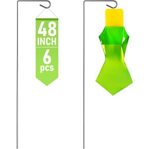 Qualirey 6 Pack Japanese Beetle Trap Stand 4ft Metal Stand Sturdy Support for Beetle Traps Compatible with Insect and Rose Chafer Traps, Trap Not Included