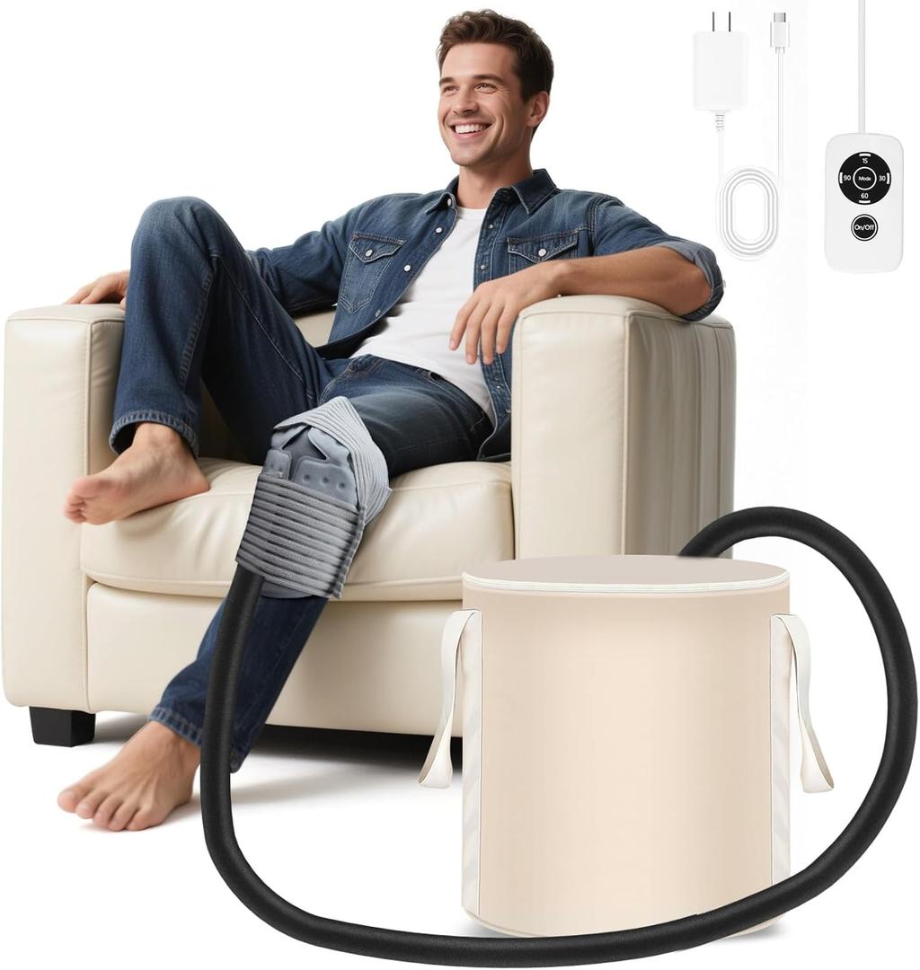 Ice Machine for Knee After Surgery with Timer | Cold Therapy Machine for Shoulder Ankle Pain Relief, Multi-Mode Ice Therapy for Surgery Recovery & Sports Injuries with Compression Pad