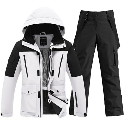 Men's Ski Suit Waterproof Snowsuits Two Piece Snowboard Jacket and Pants Set Outdoor Winter Snow Suits Windproof Size S