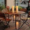 5plots 4" x 12" Waterproof Outdoor Flameless Candles Battery Operated LED Large Pillar Candles with Remote and Timer for Indoor Outdoor Lanterns, Long Lasting, White, Set of 2