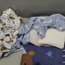 The Peanutshell 3 Piece Baby Crib Bedding Set for Boys - Newborn, Infant & Toddler Nursery Bed Set Decor with Fitted Crib Sheet, Dust Ruffle Comforter - Under The Stars