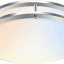 hykolity 16 inch Dimmable LED Flush Mount Ceiling Light Fixture, 36W, 2200LM, 2.7/3/3.5/4K/5K Adjustbale, 120Light Angle, CRI90, Ceiling Lamp for Bedroom, Kitchen, Office, ETL Listed, Brushed Nickel