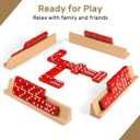 Jumbo Dominos Set for Adults with 4 Wooden Racks/Trays, Double 6 Dominoes Travel Set with Portable Case Double Six Dominoes Set with 4 Tiles Holders, 28 Tiles Dominos Set for Family Board Games