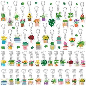 Landical 50 Pcs Heart Keychain Bulk Acrylic Pink and Red Key Ring Gifts Keychain with Tassels for Valentine's Day