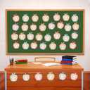 3 x Kosiz 60 Pcs Apple Decorations for Classroom Back to School Cutouts Boho Bulletin Board Decor Apple Paper Cut Decoration for Classroom Office Back to School Boho Party Wall Decor, 12 Styles