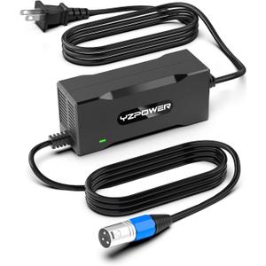 54.6V 2A Electric Bike Charger, 48V Lithium Battery Charger with Turbo Cooling Fan & Overheat Protection | Fast Charging Power Adapter for E-Bike/Scooter | 3-Pin XLR Connector