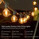 Brightown Outdoor String Lights, 100FT 50+2 G40 Bulbs Shatterproof Patio Lights, IP65 Waterproof Dimmable Hanging Connectable Globe LED Outdoor Lights for Backyard, Bistro, Porch, Deck, Balcony
