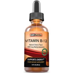 Vitamin B12 Sublingual Liquid Drops - Methylcobalamin, VIT B 12 Supports Energy, Max Absorption, 3000mcg Per Serving, 60 Servings, Non-GMO, Vegan Friendly, Manufactured in The USA