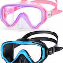 VegoVia Kids Swim Goggles with Nose Cover, Anti Fog Wide View Clear Swim Mask for Kids Youth 3-15, Anti-Shattered No-leak