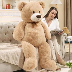 51 inch Big Teddy Bear Cute Giant Stuffed Animals Soft Plush Toy for Girlfriend Kids for Birthday Christmas Valentine's Day (Light Brown)