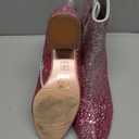 MISSMILLER Women's Glitter Ankle Boots Sequin Sparkly Booties Block Heel Side Zip Zipper Wedding Party Dress Shoes, Size 7