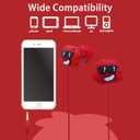 DTMNEP Kids Earbuds with Storage Case for Back to School, Earbuds for Kids in-Ear Headphones of Electronics Wired 3.5mm with Mic Microphone, Lovely Gifts for School Girls and Boys (Steven, Red)