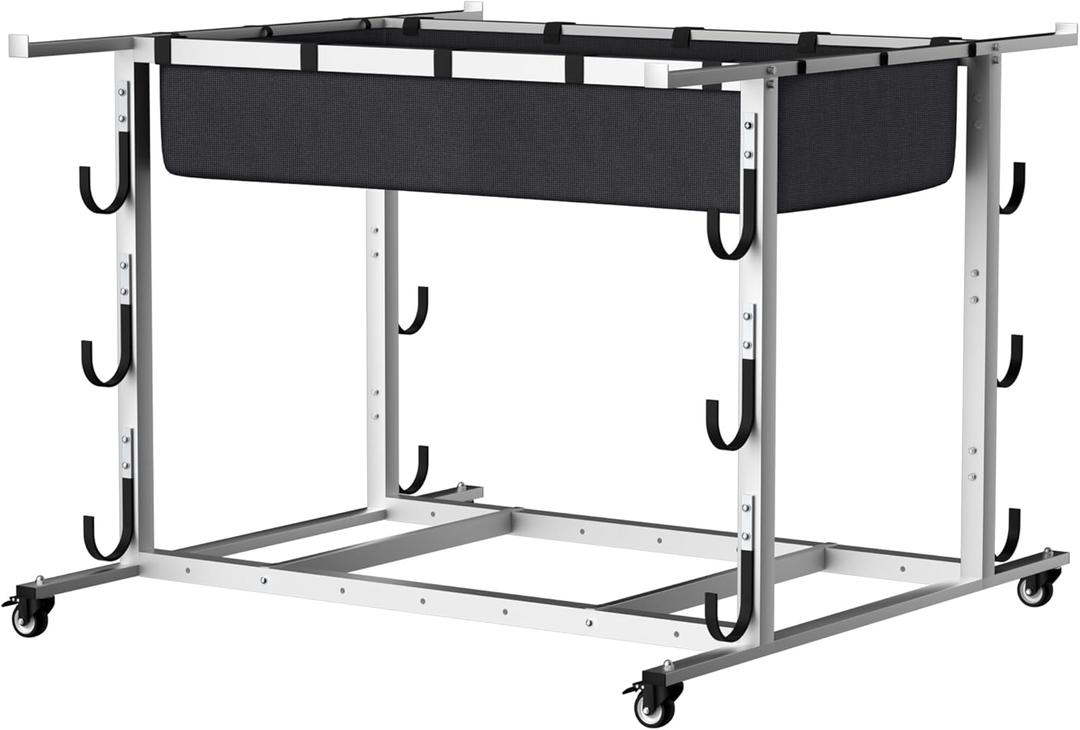 MR Volleyball Equipment Cart, Heavy-Duty Volleyball Gear Storage Trolley with 4 Removable Baskets & Lockable Wheels, Portable Volleyball Cart for Balls, Pads, Nets & Training Aids