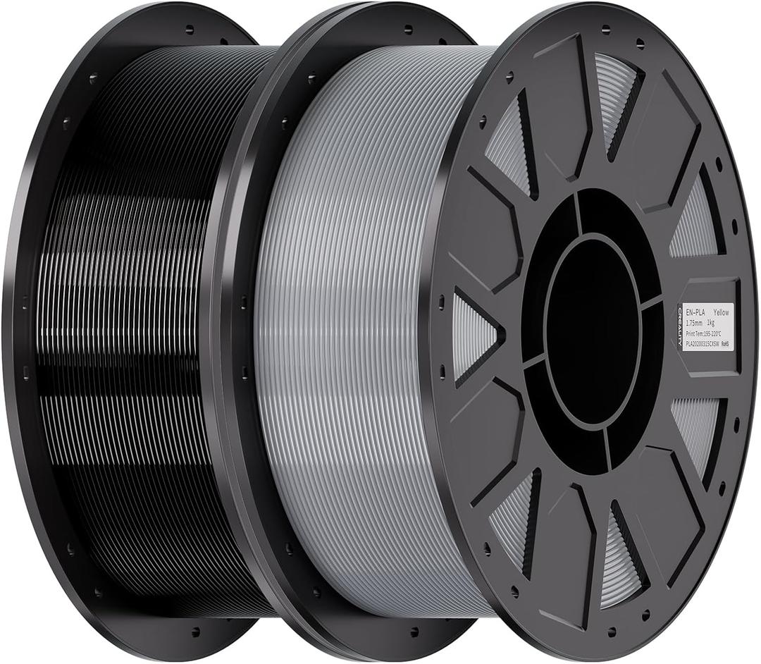 Creality Ender PETG 3D Printer Filament 1.75mm 2KG (4.4lbs), High Precision, Strong Toughness, Odorless, Better Flow, Moisture proof 3D Printing Ender PETG Filament, Black & Grey