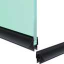 Shower Door Bottom Seal Strip, 2PCS Seal Strip, Clear PVC, 36" Length, Fits 10mm Thick Glass, Prevents Leaks, Easy Installation, No Adhesive Required (Black, 39in for 3/8"(10mm) Door)