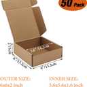 PHAREGE 6x6x2 inch Shipping Boxes Bulk 50 Pack Brown, Tab Lock Tuck Top Mailer Boxes for Packaging Small Business, Small Cardboard Gift Boxes for Wrapping Mailing Present