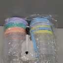 12pcs 8 oz Plastic Containers with Screw Lids, Reusable Clear Food Storage Containers with Pen and Brush for Snack Salad Fruit, Leakproof Small Freezer Containers, Microwave & Dishwasher Safe