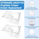 [2 PACK] UPGRADED 240337103 Crisper Drawer Compatible With Frigidaire Drawer Replacement 2403371 kenmore Refrigerator Drawers Frigidaire Crisper Drawer Replacement AP2115741 240337102 Crisper Bins