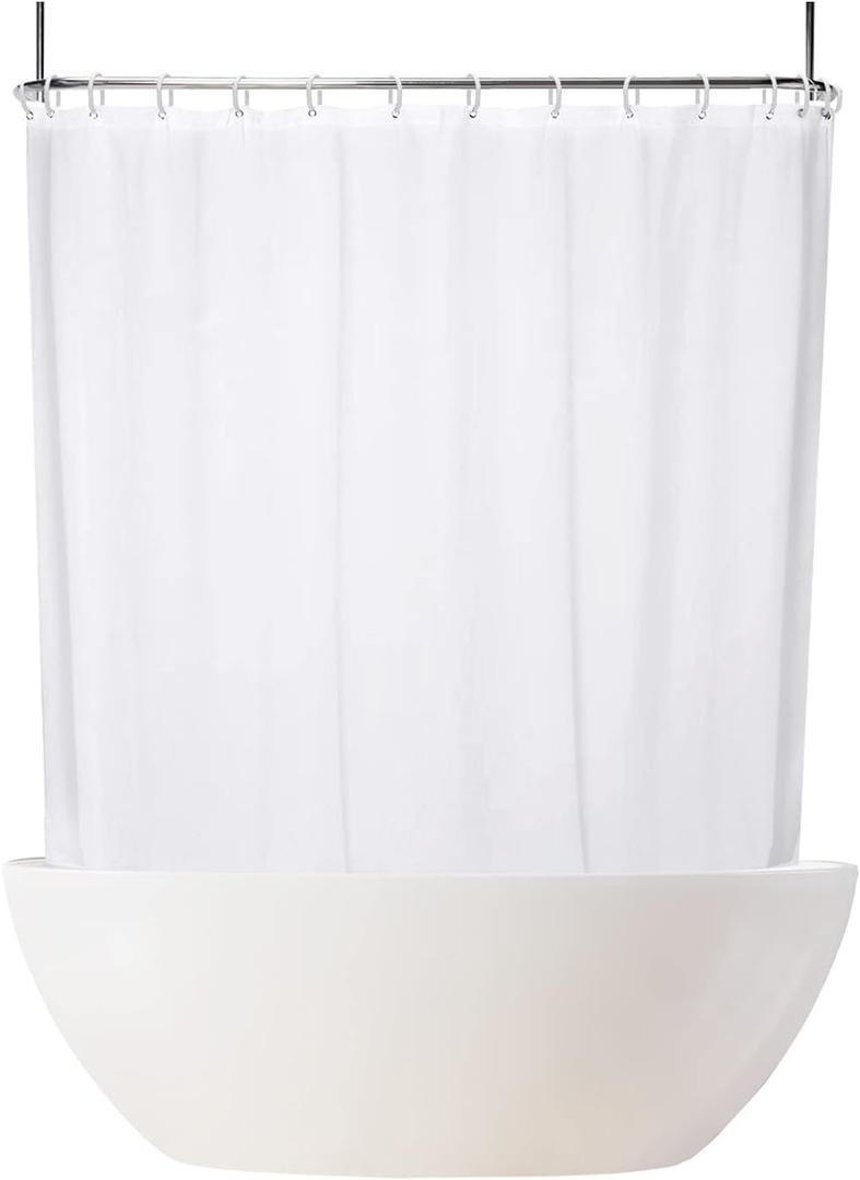 Zokyer Clawfoot Tub Shower Curtain Round Wrap Around Circular Circle Oval White Claw Foot 180x70 Extra Wide All Around Large Long Bathroom Decor Polyester Fabric Plastic 31 Hooks