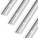 QWORK Aluminum T Track, 4 Pack 36 Inch Universal Double Cut Profile T Track, with Predrilled Holes & Screws, for Drill Press Table, Router Table