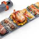 FEPPO Warming Mat for Food, Extra-Long Size 42"x12", Fast Full-Surface Heating Food Warming Mat with 6-Hour Timer & 19-Level Temperature Control, Roll Up Food Warmers for Parties Buffet (Grey)