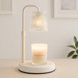 Shering Candle Warmer Lamp with Timer Dimmable, Gift Box, Gifts for Her, Birthday Gifts for Women, House Warming Gift New Home Decor, Wax Melt Warmer for Scented Jar Candles (Clear-white)