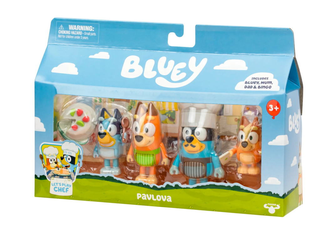 Bluey Let’s Play Chef Pavlova 4-Pack Figure Set