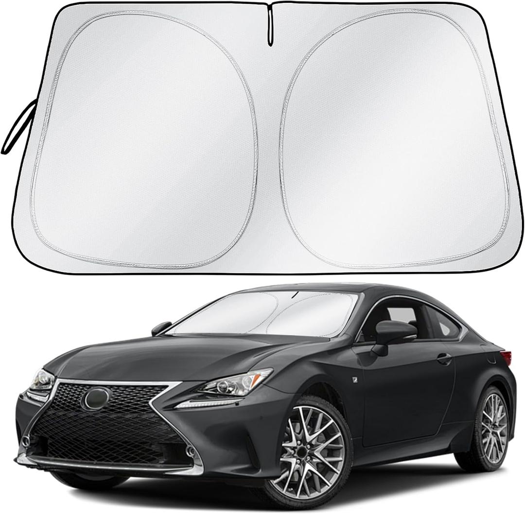 Windshield Sun Shade - Car Sun Shade with Storage Pouch, Foldable Sun Shade for Car Window Reflect UV Sun and Heat Fits Small Sedans, Mini SUVs, ect.-Medium (Medium - 55'' *31'')