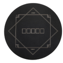 SLOWPLAY Godel 47 Inch Round Poker Mat for Texas Holdem | Poker Table Top with Extra Water Repellency, Hemmed Edges, Noise Reduction | Super Portable for Gaming Everywhere (Black and Champagne Gold)