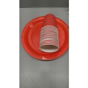 TWOWYHI 228PCS Red Party Supplies Set Include Paper Plates Cups Red Napkins Plastic Spoons Forks Knives for 30 Guests Disposable Party Dinnerware for Birthday Wedding Family Picnic