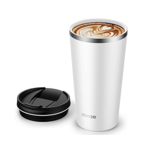 Insulated Coffee Mug with Ceramic Coating, 18oz Travel Mug with Leak-proof Lid, Vacuum Double-wall Tumbler, Stainless Steel Thermal Cup for Tea, Hot Cocoa, Cold Beverage, Ice Drinks