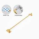 NearMoon Self Adhesive Bathroom Towel Bar- Stainless Steel Bath Wall Shelf Rack Hanging Towel Stick On Sticky Hanger Contemporary Style, NO Drilling (1 Pack, Brushed Gold, 24-Inch Towel Rack)