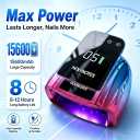 UV Nail Lamp, 96W Cordless Professional Rechargeable UV LED Portable Lamp, 4 Timer Setting and Smart Sensor Gel Nail Dryer, Ideal for Training, Nail Art Practice, Home & Salon