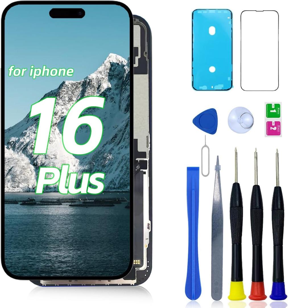FHD LCD for iPhone 16 Plus Screen Replacement for iPhone 16 Plus Display A3290, A3082, A3289, A3291 LCD Digitizer Touch Screen Assembly Repair Part