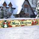 Merry Christmas Banner 118x20 Inch Santa Snowman Holiday Backdrop Festive and Traditional Decorations for Home and Party Supplies Joyful Christmas Wall Sign to Create a Cheerful Holiday