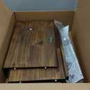 Double Layer Large Bread Box for Kitchen Counter, Wooden Corner Bread Storage Container with Acrylic Window, Retro Brown