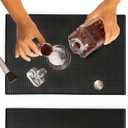 Rubber Bar Mat 1812" Premium Countertop Mat for Coffee Bar, Home Bar & Kitchen, Durable 1cm Thick Rubber Drink Mat with Textured Surface That Helps Reduce Slipping, Black Bar Spill Mat (18x12")