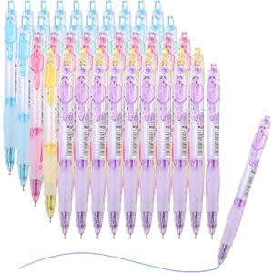 M&G Ballpoint Pen 0.38mm, 50pcs Retractable Blue Ink Click Ball Point Pen Writing Supplies for Journaling Home Office Classroom, Multicolor