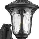 Outdoor Light Fixtures Wall Mount, Waterproof Exterior Wall Lanterns with Waer Ripple Glass, Outside Sconces, Front Porch Lights for House Garage Doorway Patio