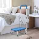 FORTEMOTUS Medical Step Stool with Handle for Elderly - Sturdy Lightweight Step Stool for Bedside for Adults, Non-Skid Rubber Platform Stepping Stool, Safely Supports up to 330 Pounds,Blue