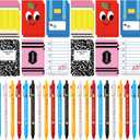 Funrous 48 Pcs Teacher Appreciation Gifts Bulk - 24 Set Teacher Notebook and Pen with Inspirational Quote, Small Pocket Notepad Journal Ballpoint Pen for Thank You Gift Women Men Adult Office Supplies